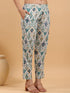 Off White Pure Cotton Ikkat Printed Straight Kurta With Pant Set